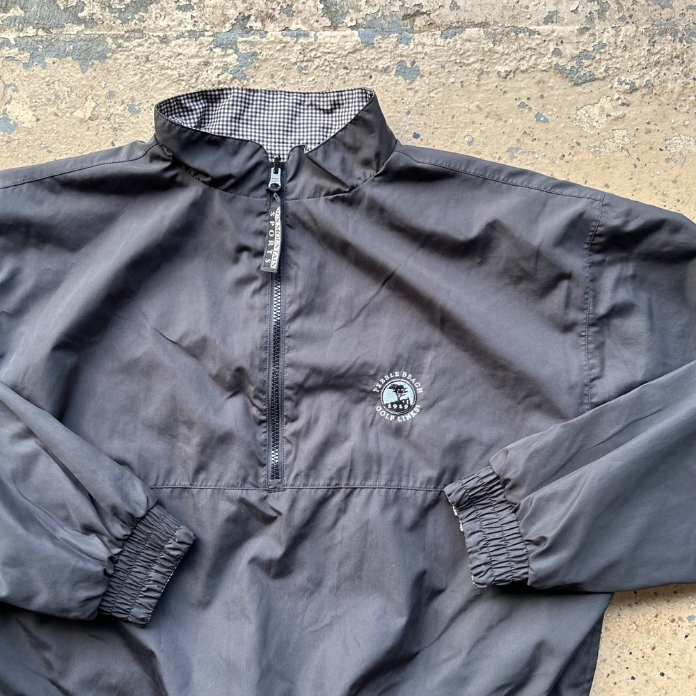 Sun Mountain Pebble Beach Golf Links Reversible Windbreaker Jacket Mens Black L